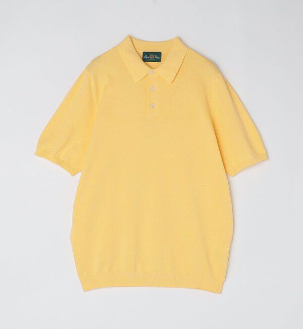 SHIPS「ALANPAINE: 14ゲージ コットン ニット ポロシャツ」|ポロシャツ|ライトイエロー