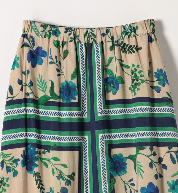 quaranciel「quaranciel: SPRINTEX フラワーパネル柄 スカーフ フレア スカート」|スカート|