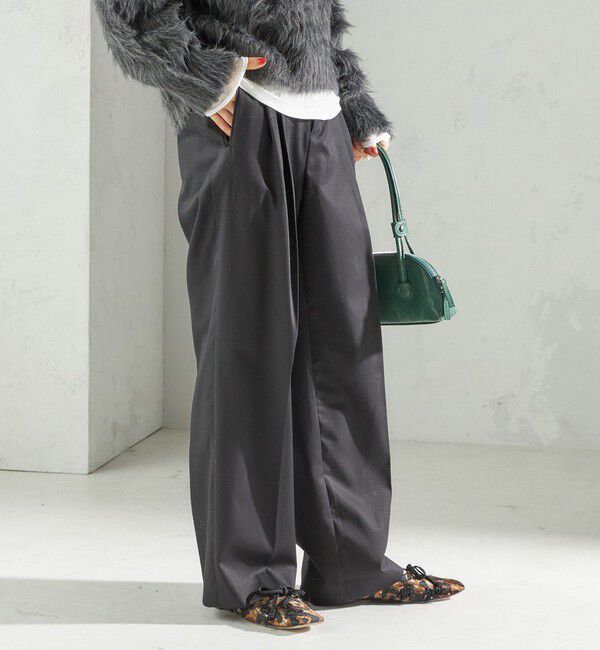 SHIPS for women「〈洗濯機可能〉ハイカウント ツイル 2タック ワイド パンツ」|その他|