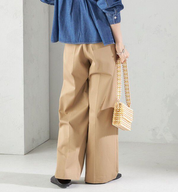 SHIPS for women「〈洗濯機可能〉ハイカウント ツイル 2タック ワイド パンツ」|その他|