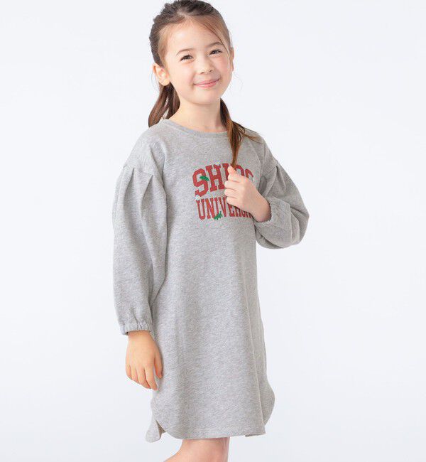 SHIPS KIDS「SHIPS KIDS:100～130cm / カレッジロゴ フラワー 刺繍 スウェット ワンピース」|ワンピース|