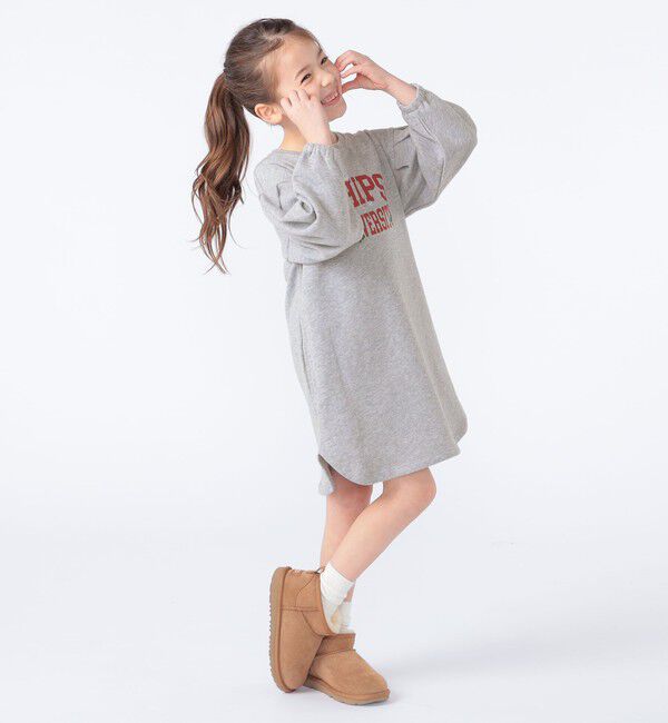 SHIPS KIDS「SHIPS KIDS:100～130cm / カレッジロゴ フラワー 刺繍 スウェット ワンピース」|ワンピース|