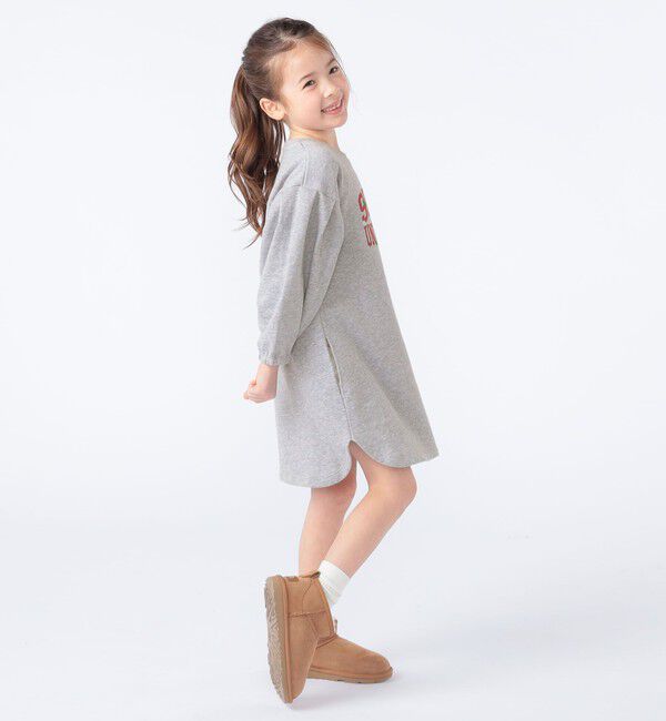 SHIPS KIDS「SHIPS KIDS:100～130cm / カレッジロゴ フラワー 刺繍 スウェット ワンピース」|ワンピース|