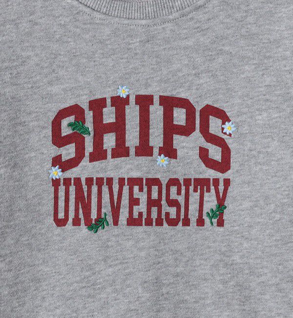 SHIPS KIDS「SHIPS KIDS:100～130cm / カレッジロゴ フラワー 刺繍 スウェット ワンピース」|ワンピース|