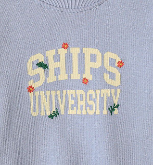 SHIPS KIDS「SHIPS KIDS:100～130cm / カレッジロゴ フラワー 刺繍 スウェット ワンピース」|ワンピース|
