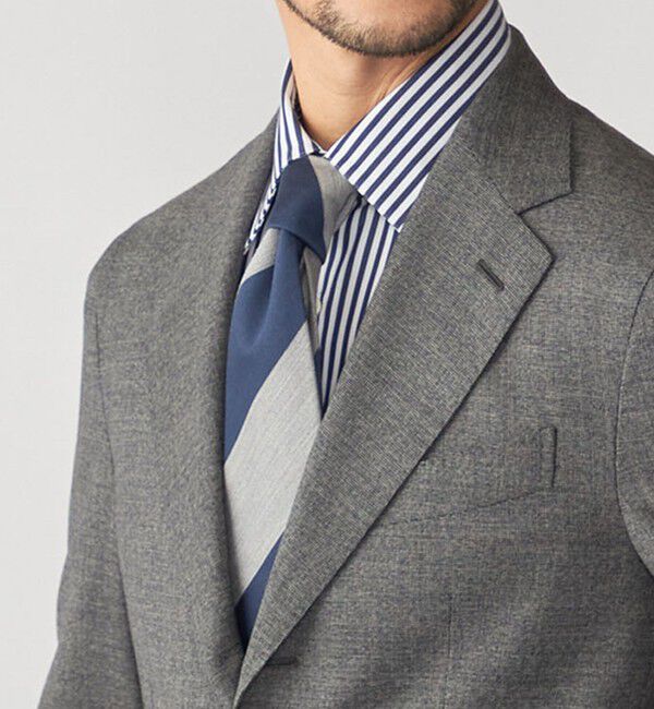 SHIPS「Stefanobigi: メランジ ワイド ストライプ ネクタイ」|ネクタイ・蝶ネクタイ|ネイビー