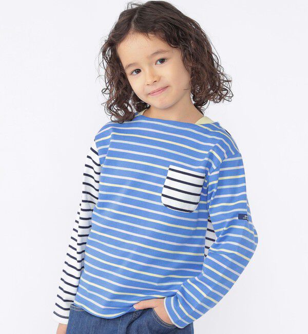 SHIPS KIDS「SHIPS KIDS:100～130cm /ボーダー ロングスリーブTシャツ」|Tシャツ・カットソー|ブルー