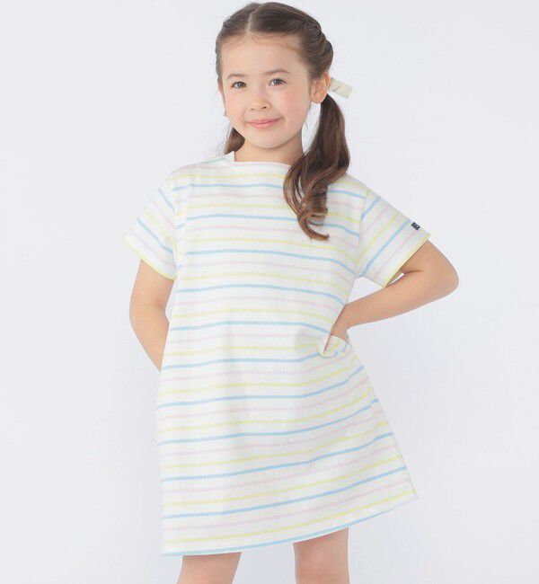 SHIPS KIDS「SHIPS KIDS:100～130cm / ボーダー ワンピース」|ワンピース|オフホワイト
