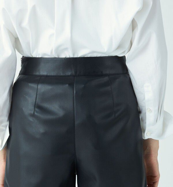 MACPHEE「レザーライク ワイドフレアパンツ」|その他|