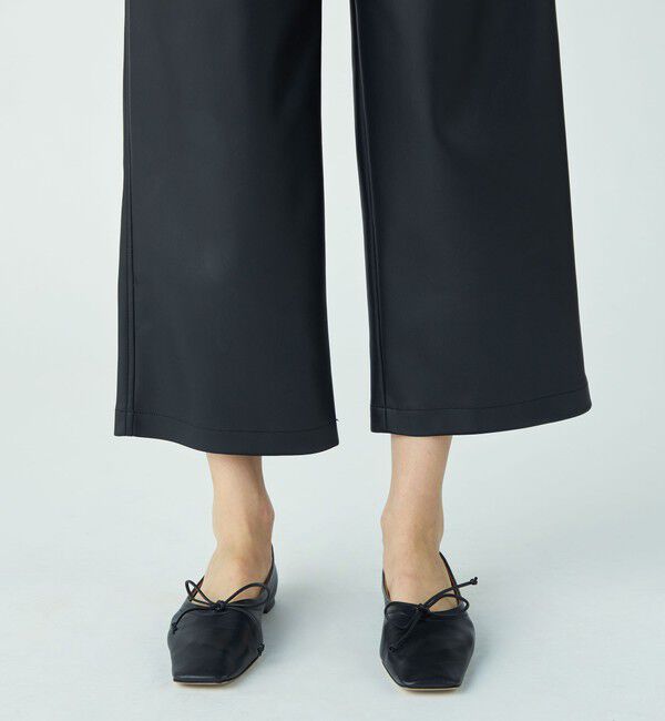 MACPHEE「レザーライク ワイドフレアパンツ」|その他|