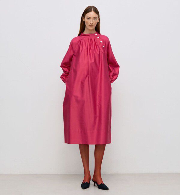 BACCA「コットンバックサテン ボリュームスリーブワンピース」|ワンピース|