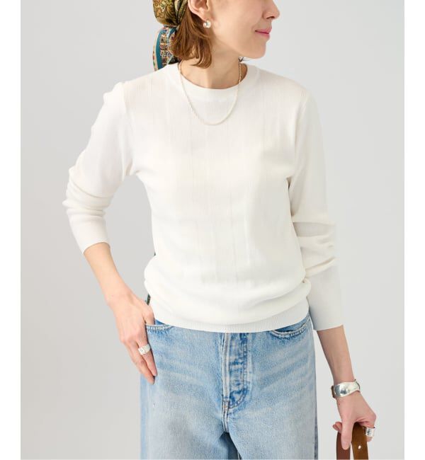 VERMEIL par iena「《予約》ランダムRIB クルーネックロングスリーブプルオーバー」|ニット・セーター|