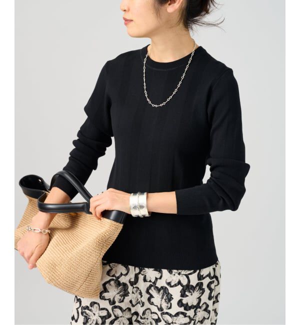 VERMEIL par iena「《予約》ランダムRIB クルーネックロングスリーブプルオーバー」|ニット・セーター|