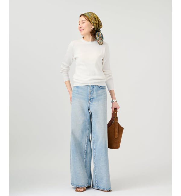 VERMEIL par iena「《予約》ランダムRIB クルーネックロングスリーブプルオーバー」|ニット・セーター|