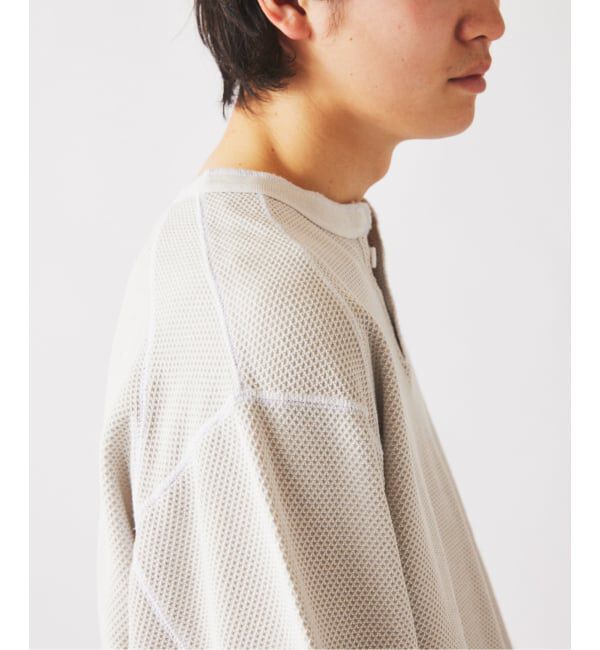 JOURNAL STANDARD relume「製品染め バックピケ ヘンリーネック 7分袖 Tシャツ」|Tシャツ・カットソー|