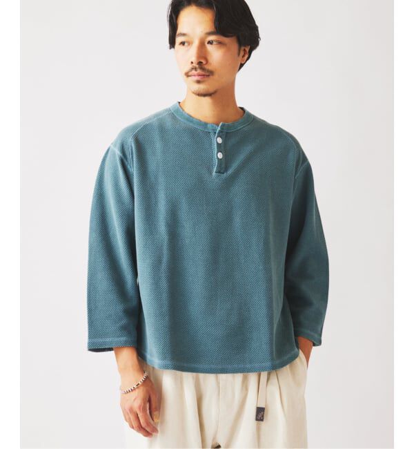 JOURNAL STANDARD relume「製品染め バックピケ ヘンリーネック 7分袖 Tシャツ」|Tシャツ・カットソー|