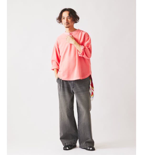 JOURNAL STANDARD relume「製品染め バックピケ ヘンリーネック 7分袖 Tシャツ」|Tシャツ・カットソー|