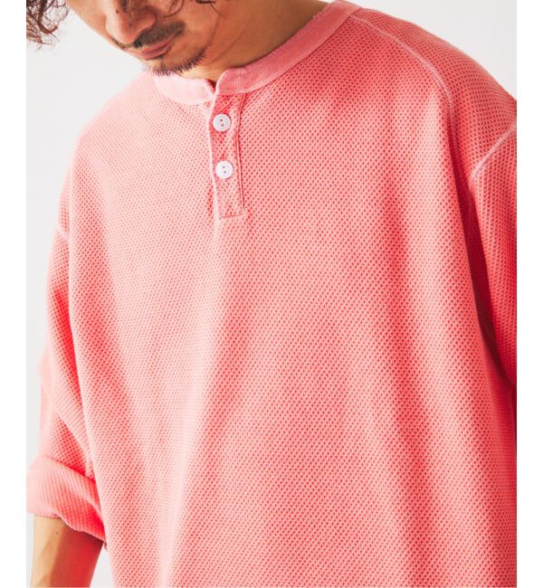 JOURNAL STANDARD relume「製品染め バックピケ ヘンリーネック 7分袖 Tシャツ」|Tシャツ・カットソー|