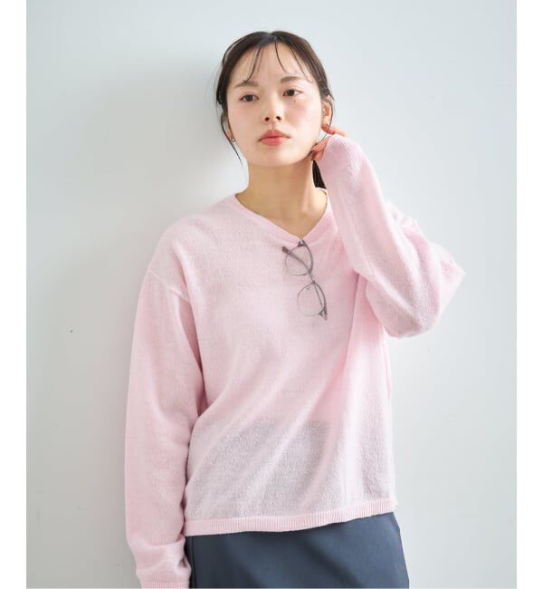 U by SPICK&SPAN「≪手洗い可≫ シアーニットプルオーバー」|ニット・セーター|ピンク