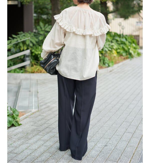 Spick and Span「《予約》コットンラミーローンフリルブラウス」|シャツ・ブラウス|
