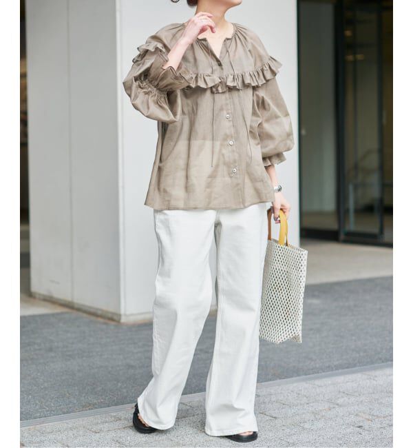 Spick and Span「《予約》コットンラミーローンフリルブラウス」|シャツ・ブラウス|