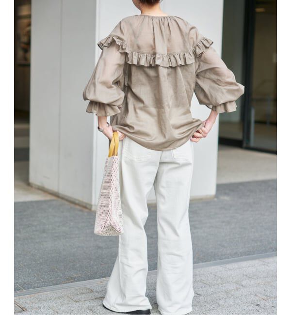 Spick and Span「《予約》コットンラミーローンフリルブラウス」|シャツ・ブラウス|