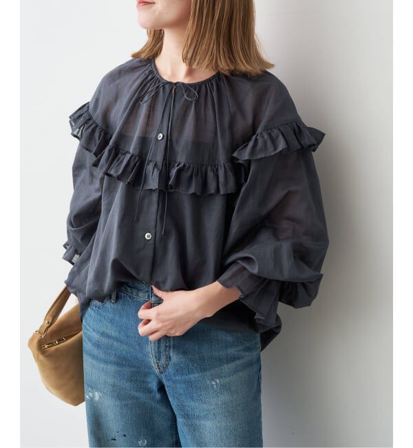 Spick and Span「《予約》コットンラミーローンフリルブラウス」|シャツ・ブラウス|
