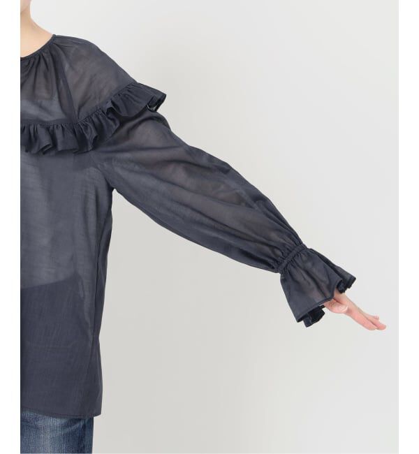 Spick and Span「《予約》コットンラミーローンフリルブラウス」|シャツ・ブラウス|