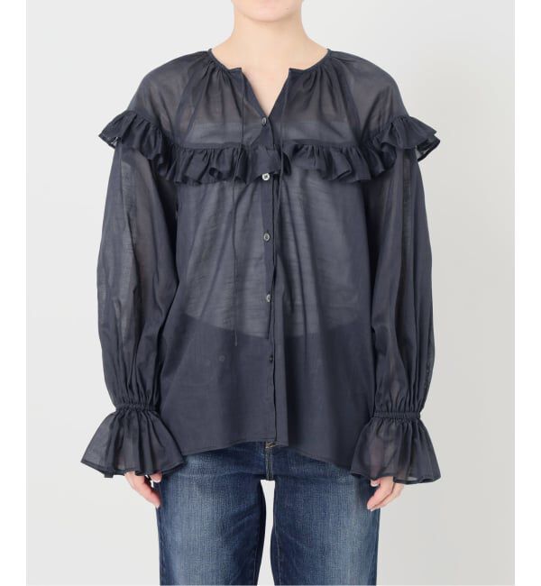 Spick and Span「《予約》コットンラミーローンフリルブラウス」|シャツ・ブラウス|