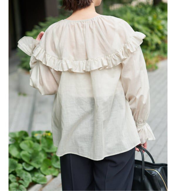 Spick and Span「《予約》コットンラミーローンフリルブラウス」|シャツ・ブラウス|