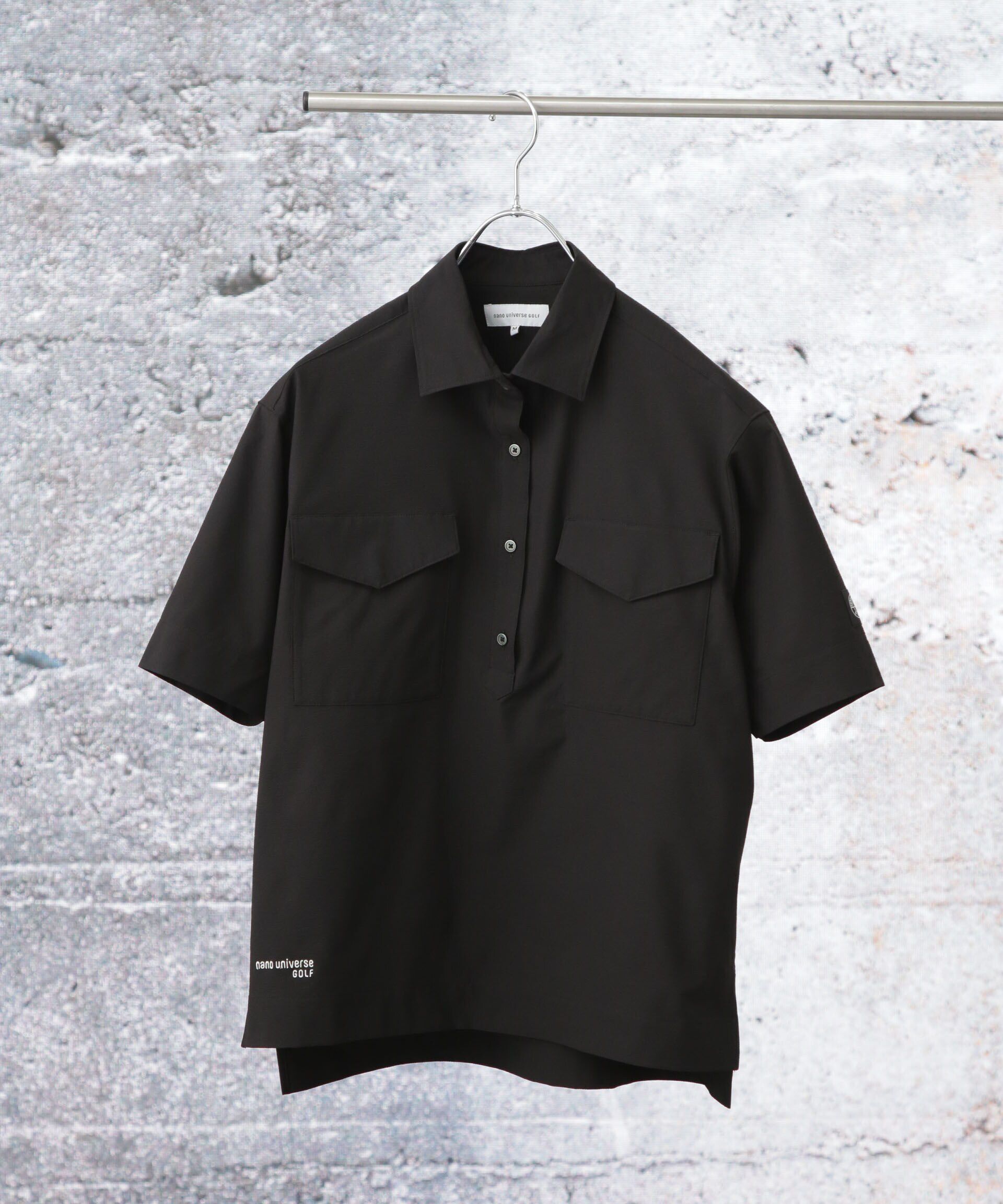 nano･universe「nano universe GOLF/サッカーストライプ半袖シャツ」|Tシャツ・カットソー|ブラック