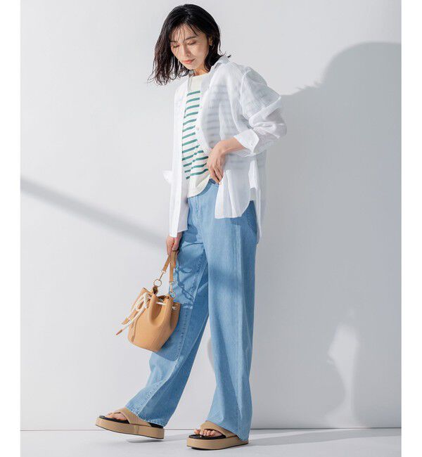 23区「【CLASSY. 9月号掲載/WEB限定カラーあり】LIBECO ベーシック シャツ」|シャツ・ブラウス|