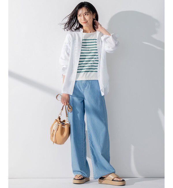 23区「【CLASSY. 9月号掲載/WEB限定カラーあり】LIBECO ベーシック シャツ」|シャツ・ブラウス|