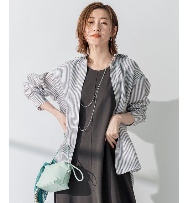 23区「【CLASSY. 9月号掲載/WEB限定カラーあり】LIBECO ベーシック シャツ」|シャツ・ブラウス|ﾀﾞｰｸﾌﾞ