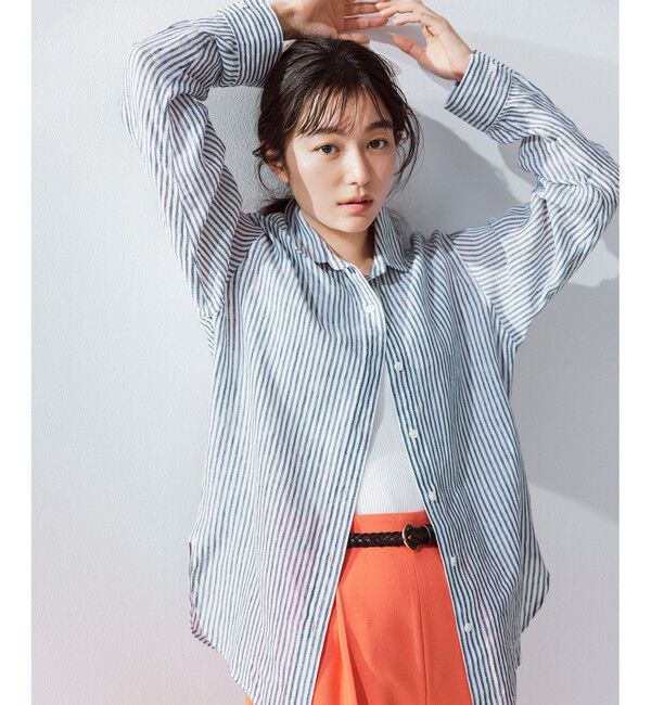 23区「【CLASSY. 9月号掲載/WEB限定カラーあり】LIBECO ベーシック シャツ」|シャツ・ブラウス|ﾈｲﾋﾞｰｽ