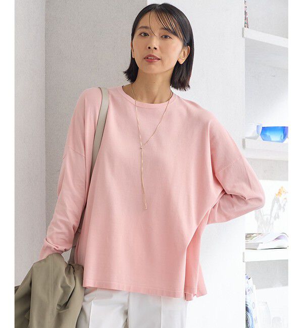 23区「【洗える】プレミアムビオコットン ビッグシルエット ニット」|ニット・セーター|ピンク系