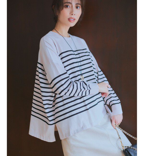 23区「【洗える】プレミアムビオコットン ビッグシルエット ニット」|ニット・セーター|ﾍﾞｰｼﾞｭx