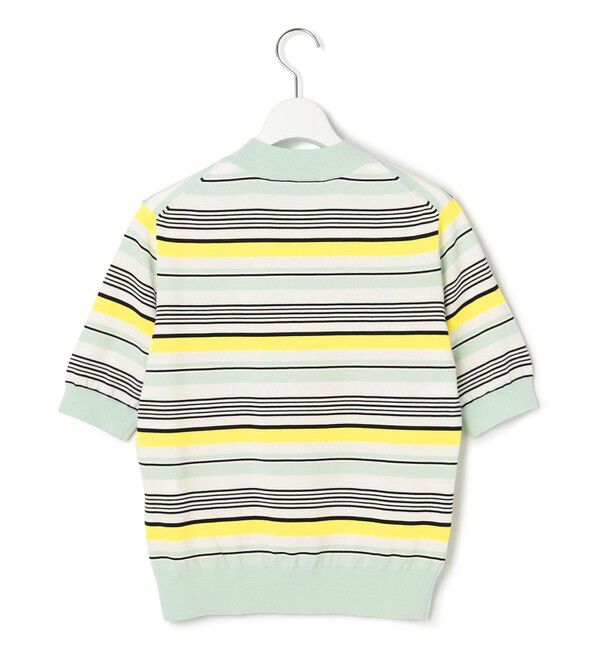 23区「【VERY3月号掲載/洗える】プレミアムビオコットン 半袖 マルチボーダー ニット」|ニット・セーター|