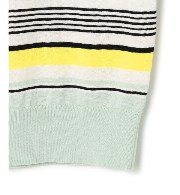 23区「【VERY3月号掲載/洗える】プレミアムビオコットン 半袖 マルチボーダー ニット」|ニット・セーター|