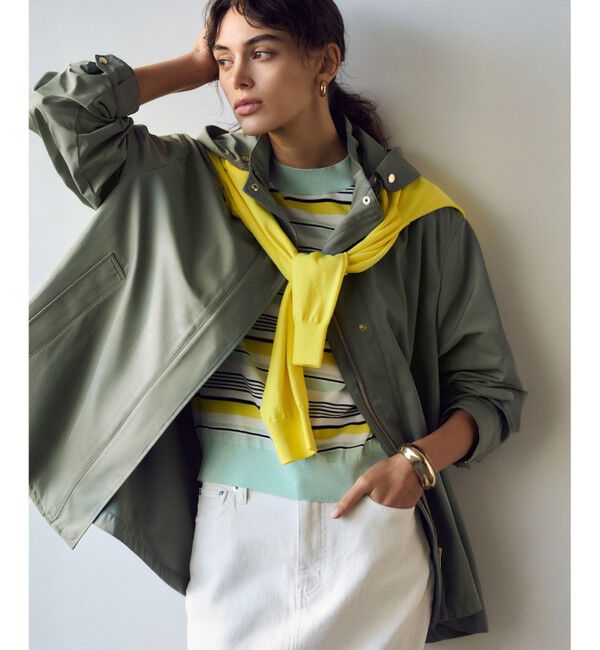 23区「【VERY3月号掲載/洗える】プレミアムビオコットン 半袖 マルチボーダー ニット」|ニット・セーター|