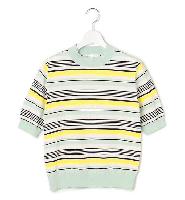 23区「【VERY3月号掲載/洗える】プレミアムビオコットン 半袖 マルチボーダー ニット」|ニット・セーター|