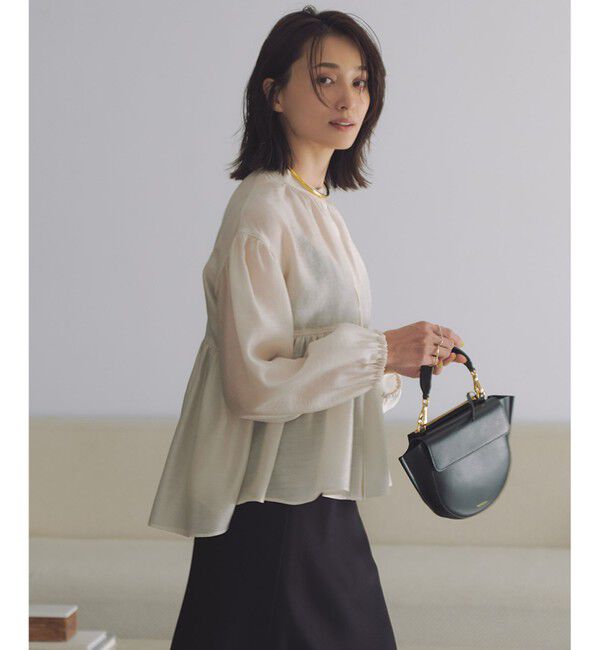 23区「【WEB&一部店舗限定カラーあり】ソフトオーガンジー ボリューム ブラウス」|シャツ・ブラウス|ベージュ系