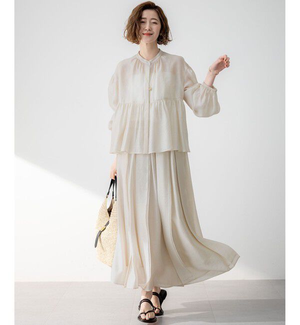 23区「【WEB&一部店舗限定カラーあり】ソフトオーガンジー ボリューム ブラウス」|シャツ・ブラウス|