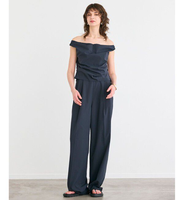 BEIGE,「【接触冷感/UVカット/洗える・anan 2451号掲載】YANN / オフショルダーオールインワン」|オールインワン|