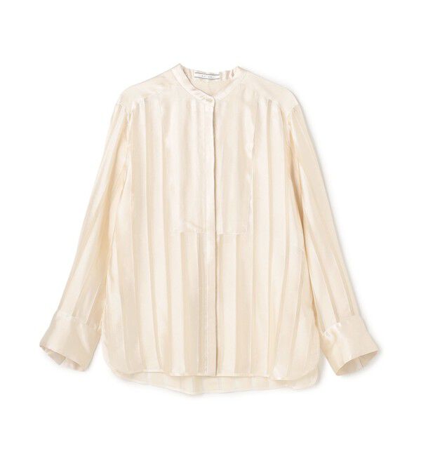 BEIGE,「HAUYNITE / シアーストライプバンドカラーブラウス」|シャツ・ブラウス|