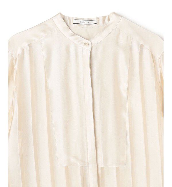 BEIGE,「HAUYNITE / シアーストライプバンドカラーブラウス」|シャツ・ブラウス|