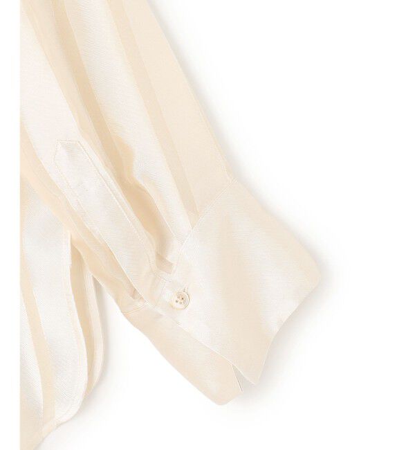 BEIGE,「HAUYNITE / シアーストライプバンドカラーブラウス」|シャツ・ブラウス|