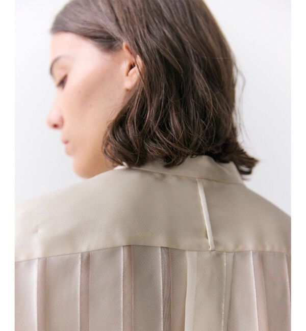 BEIGE,「HAUYNITE / シアーストライプバンドカラーブラウス」|シャツ・ブラウス|