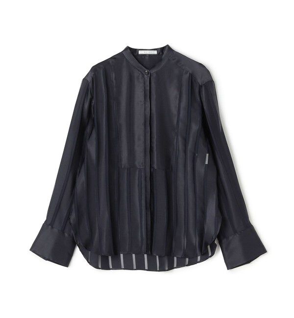 BEIGE,「HAUYNITE / シアーストライプバンドカラーブラウス」|シャツ・ブラウス|