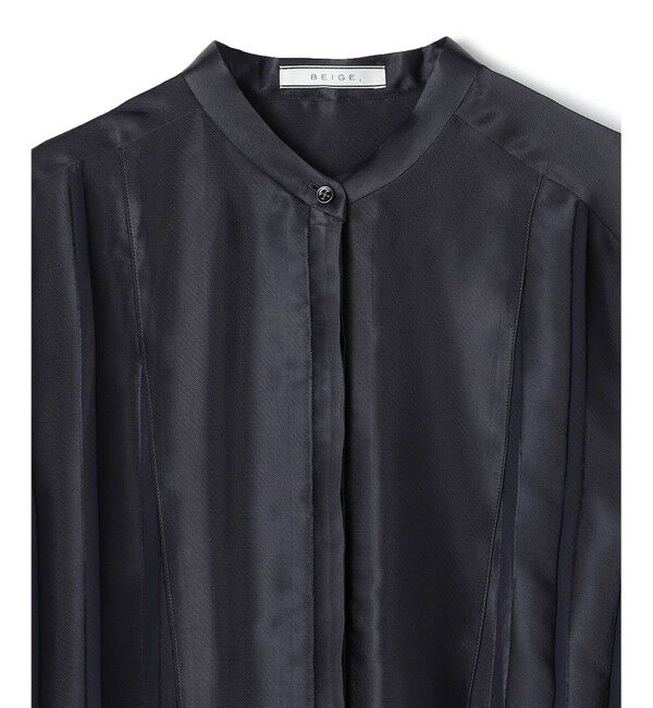 BEIGE,「HAUYNITE / シアーストライプバンドカラーブラウス」|シャツ・ブラウス|